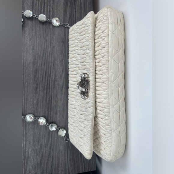 Miu Miu! Ruched leather crystal detail shoulder bag - Picture 5 of 6